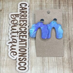 Purple & Blue Shimmer Arch Earrings